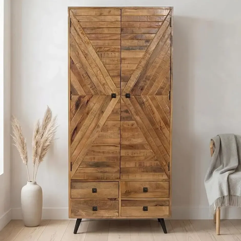Mangohoutonline - Wandkast Alamo 90cm Rechthoekig - Bruin - Mahom