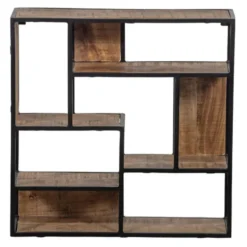 Mangohoutonline - Wandrek Vierkant 60x60cm Vierkant - Bruin - Mahom