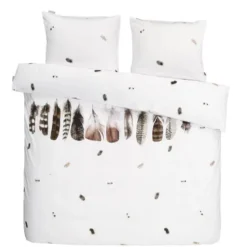 Marjolein Bastin dekbedovertrek Wild Feathers - wit - 200x200/220 cm