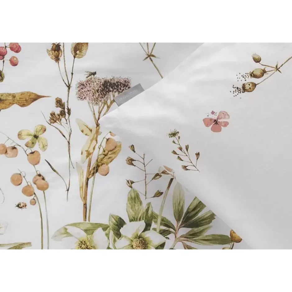 Marjolein Bastin dekbedovertrek Graceful bloemen - wit - 200x200/220 cm