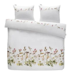 Marjolein Bastin dekbedovertrek Graceful bloemen - wit - 200x200/220 cm