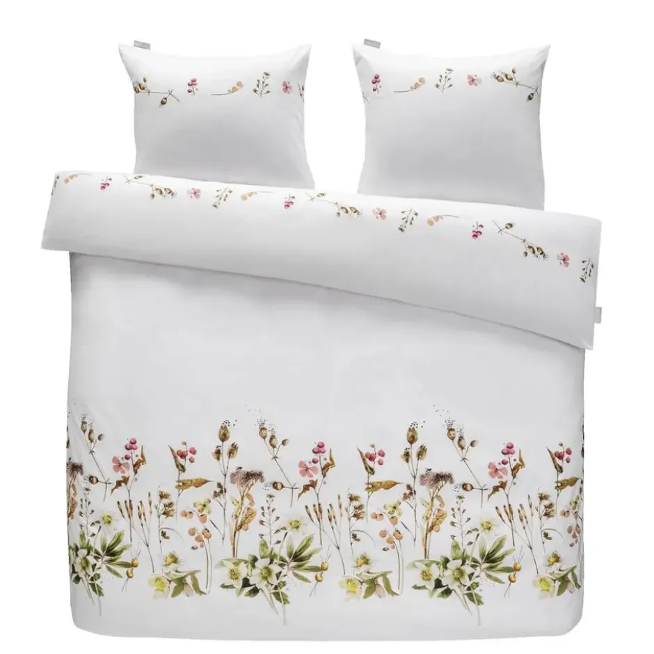 Marjolein Bastin dekbedovertrek Graceful bloemen - wit - 200x200/220 cm