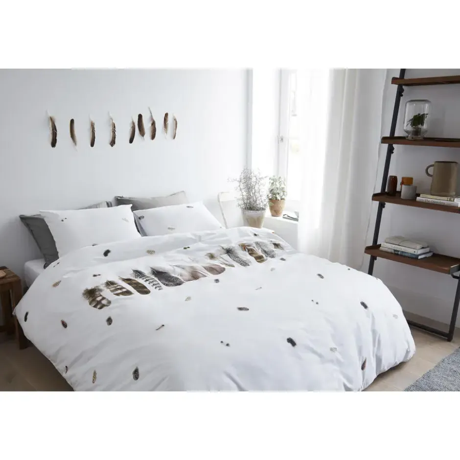 Marjolein Bastin dekbedovertrek Wild Feathers - wit - 240x200/220 cm