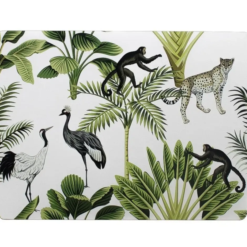 Mars & More tafel placemat jungle print wit - 30 x 40 cm