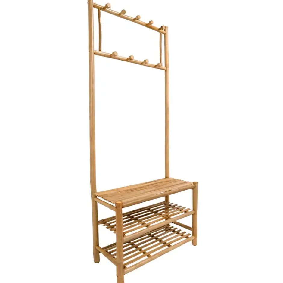 Massief houten garderobe/kledingrek