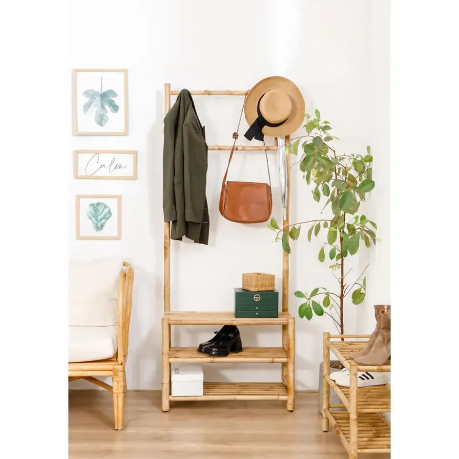 Massief houten garderobe/kledingrek