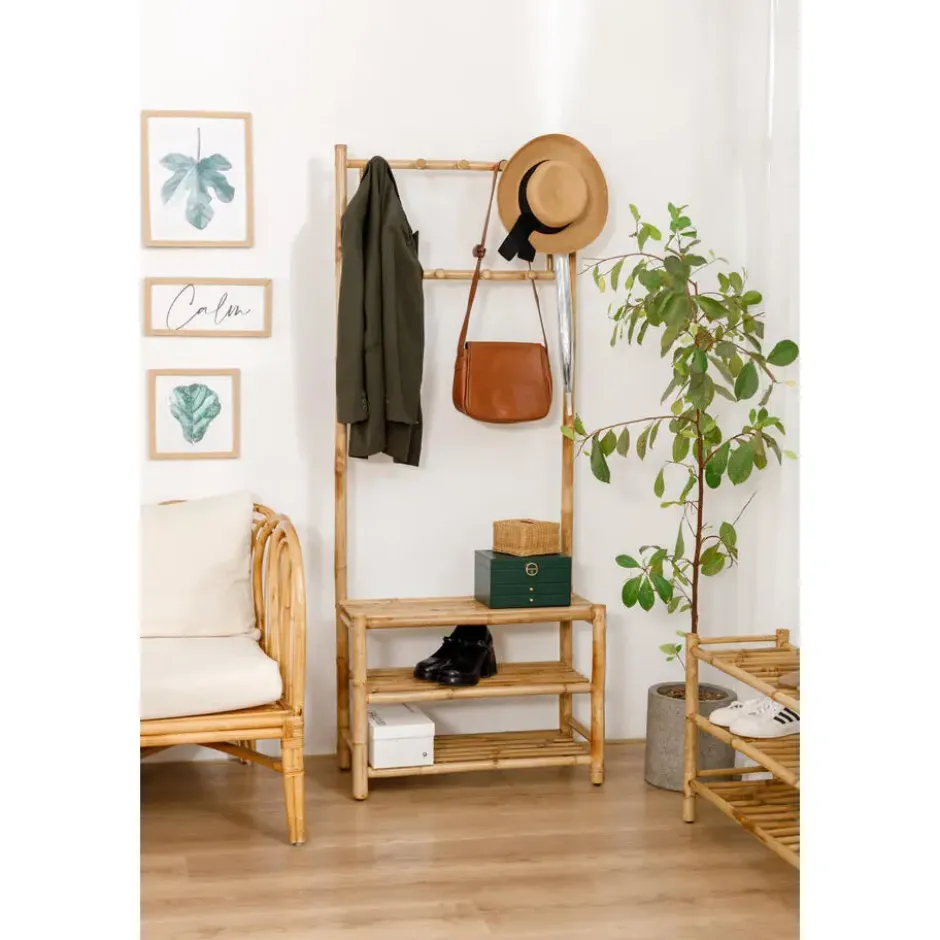 Massief houten garderobe/kledingrek