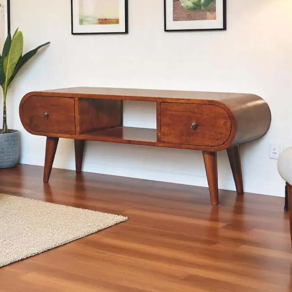 Massief Houten Kastanje London TV meubel, Woonkamer