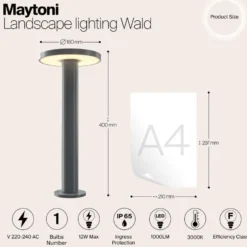 Maytoni Outdoor - Landschapsverlichting Wald - Grafiet - Ø18