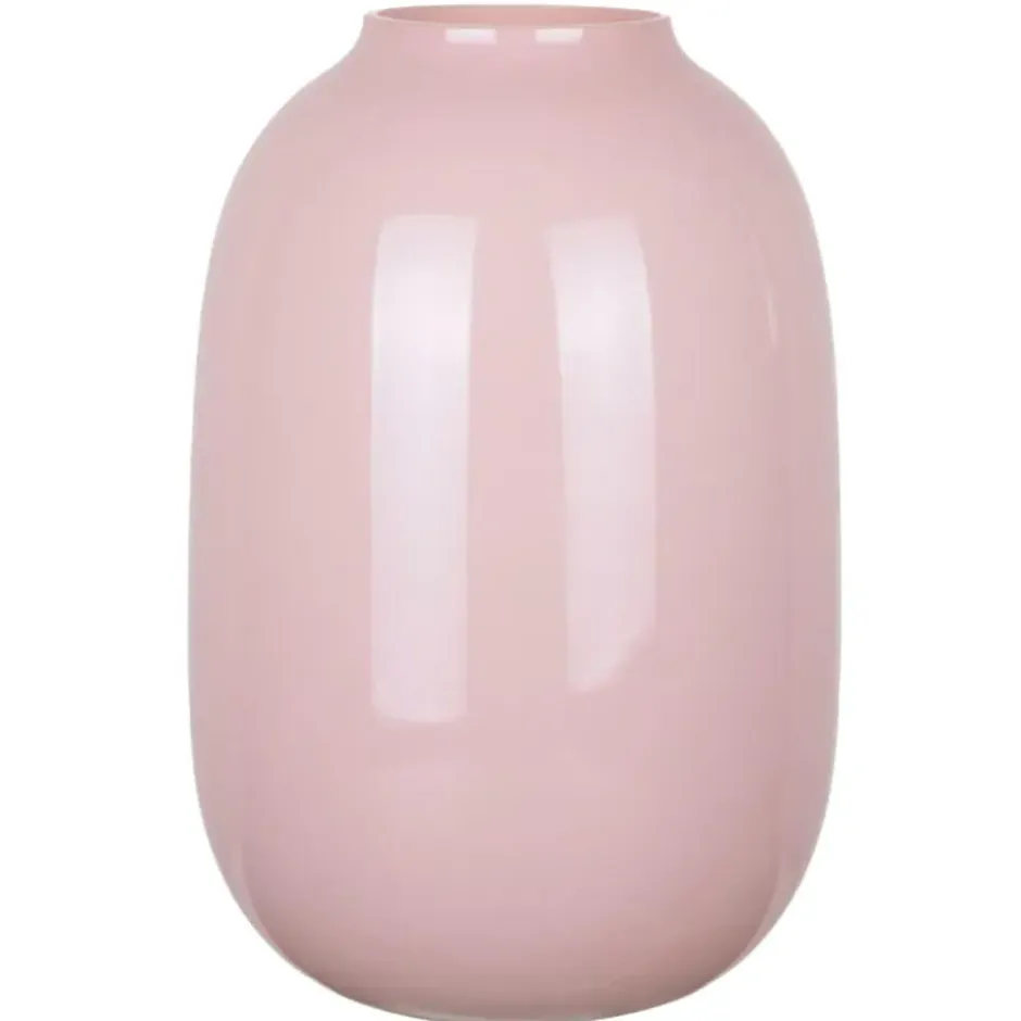 Mega Collections Bloemenvaas - roze - glas - D17 x H25 cm