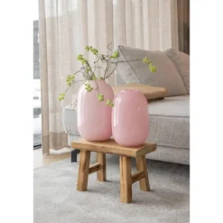 Mega Collections Bloemenvaas - roze - glas - D17 x H25 cm