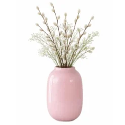 Mega Collections Bloemenvaas - roze - glas - D17 x H25 cm