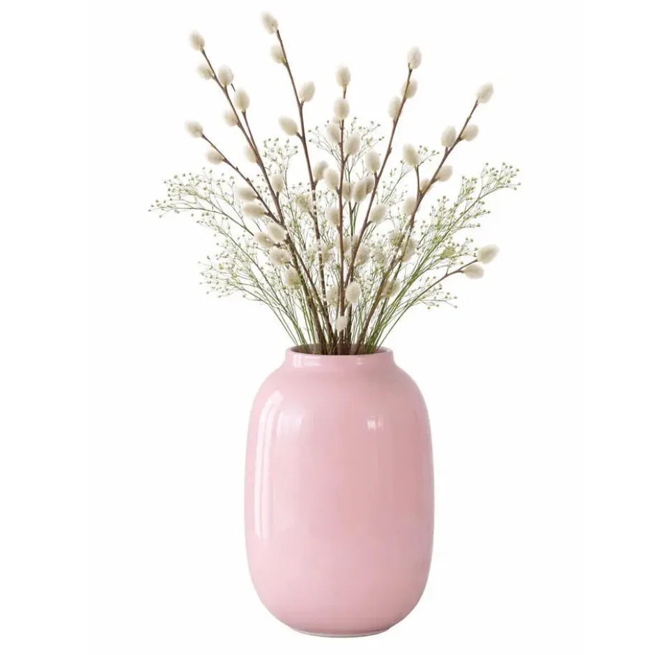 Mega Collections Bloemenvaas - roze - glas - D17 x H25 cm