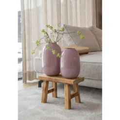 Mega Collections Bloemenvaas - taupe - glas - D17 x H25 cm