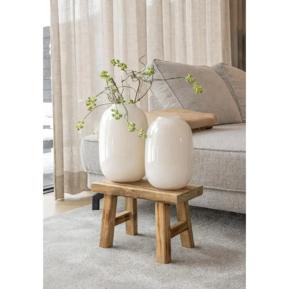 Mega Collections Bloemenvaas - lichtgrijs - glas - D17 x H25 cm