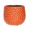 Mega Collections bloempot Pebblo - keramiek - oranje - D21 x H17 cm