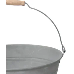 Mega Collections Emmer/plantenpot - zink - grijs - D27 x H15 cm