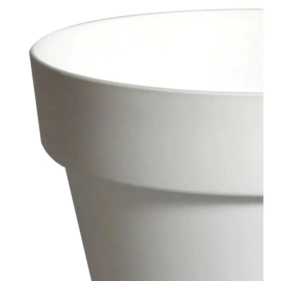Mega Collections Plantenpot/bloempot - kunststof - wit - D29 cm