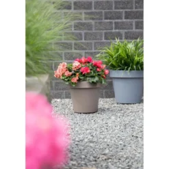 Mega Collections Plantenpot/bloempot - kunststof - taupe - D50 cm