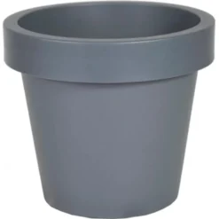 Mega Collections Plantenpot/bloempot - kunststof - grijs - D50 cm