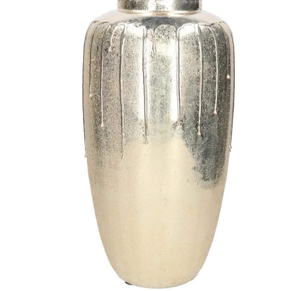 Mega Collections Vaas Oman Drip - goud - glas - D20 x H38 cm