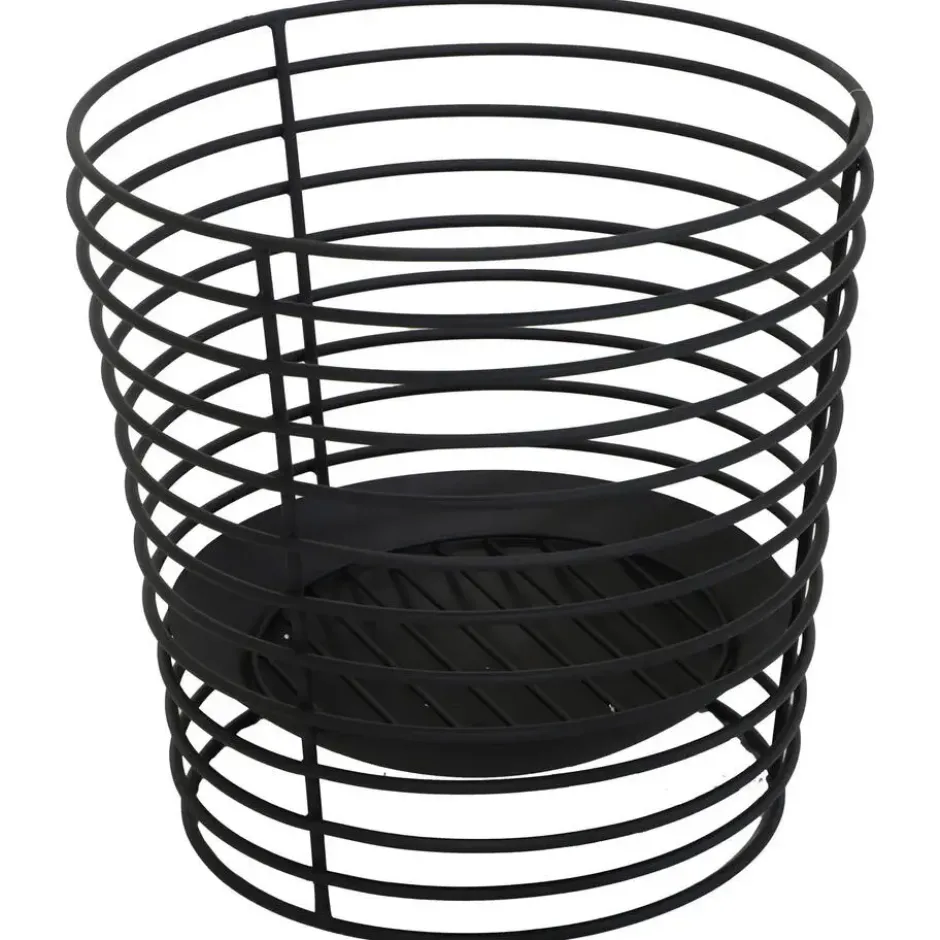 Mega Collections Vuurkorf - zwart - ijzer - D38 x H40 cm - rond