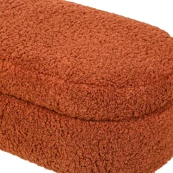 Metalen bank met terracotta krullen