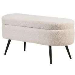 Metalen bank met witte krullen