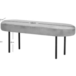 Metalen en fluwelen beige bank