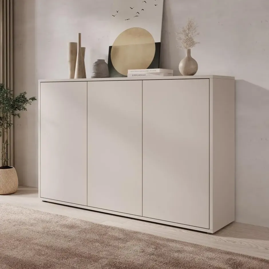 Meubella - Amber - Dressoir - Beige - 154x35x99 cm