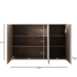 Meubella - Amber - Dressoir - Beige - 154x35x99 cm