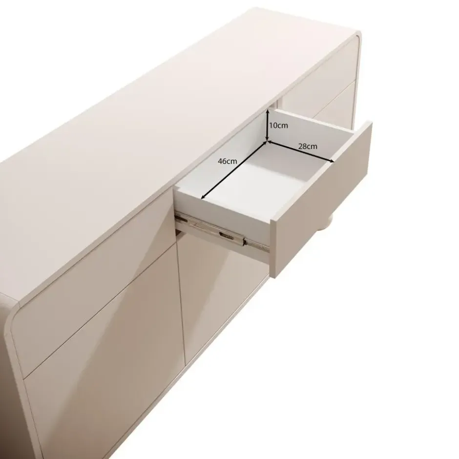 Meubella - Anobo - Dressoir - Beige - 160x39x75 cm