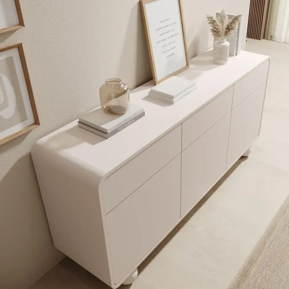Meubella - Anobo - Dressoir - Beige - 160x39x75 cm