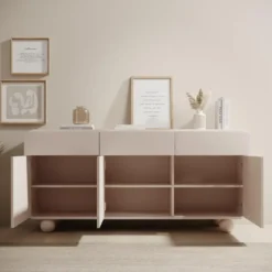 Meubella - Anobo - Dressoir - Beige - 160x39x75 cm