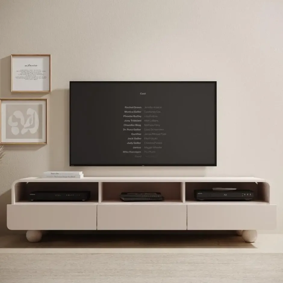 Meubella - Anobo - TV-Meubel - Beige - 180 cm