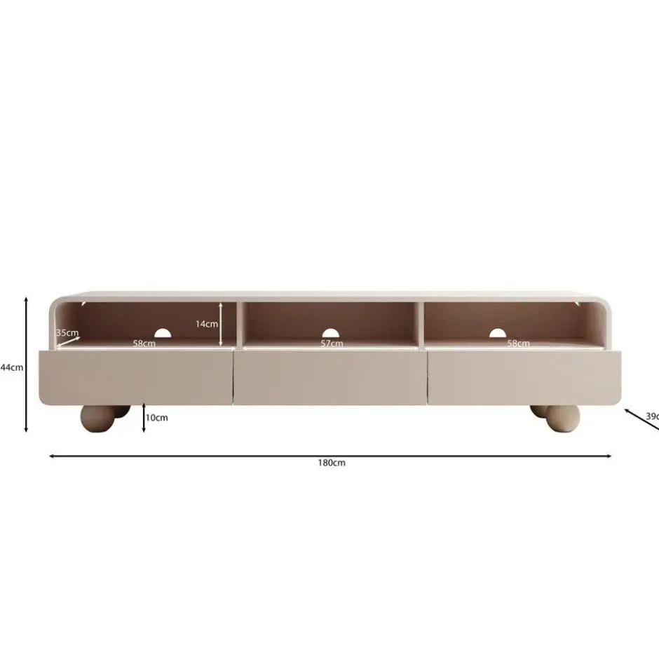 Meubella - Anobo - TV-Meubel - Beige - 180 cm