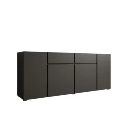 Meubella - Aroji - Dressoir - Zwart - 195x40x78 cm