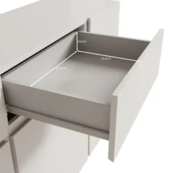 Meubella - Aroji - Dressoir - Zwart - 195x40x78 cm