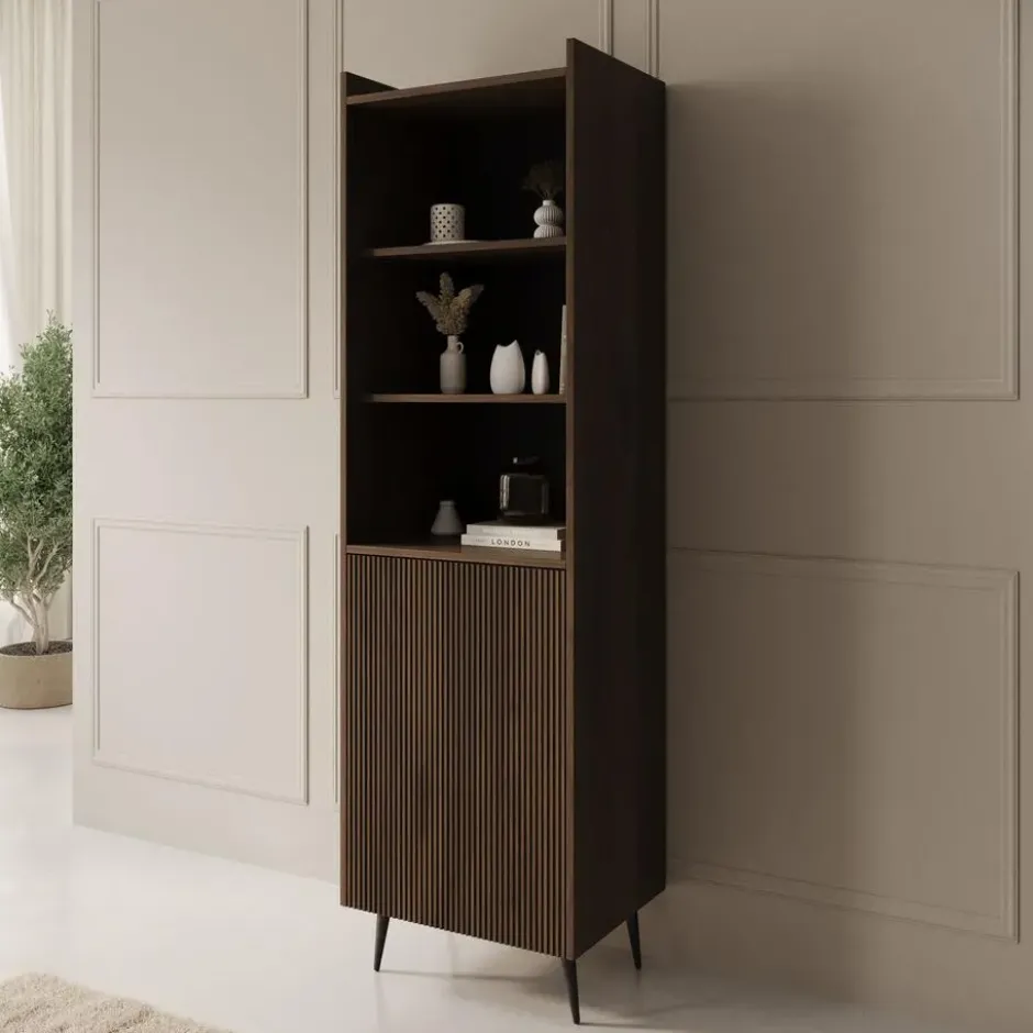 Meubella - Asty - Boekenkast - Donker eiken - 52x41x180 cm
