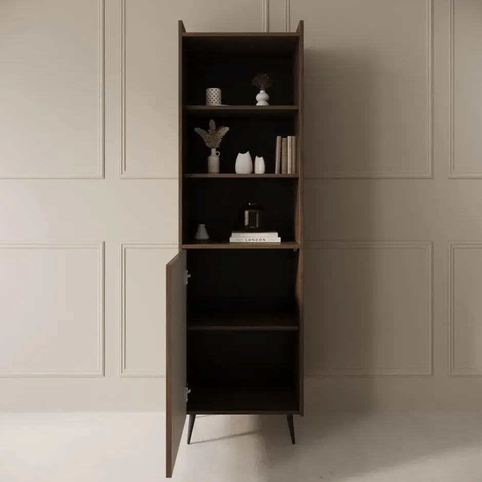 Meubella - Asty - Boekenkast - Donker eiken - 52x41x180 cm