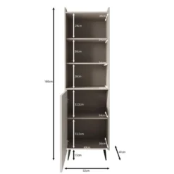 Meubella - Asty - Boekenkast - Donker eiken - 52x41x180 cm