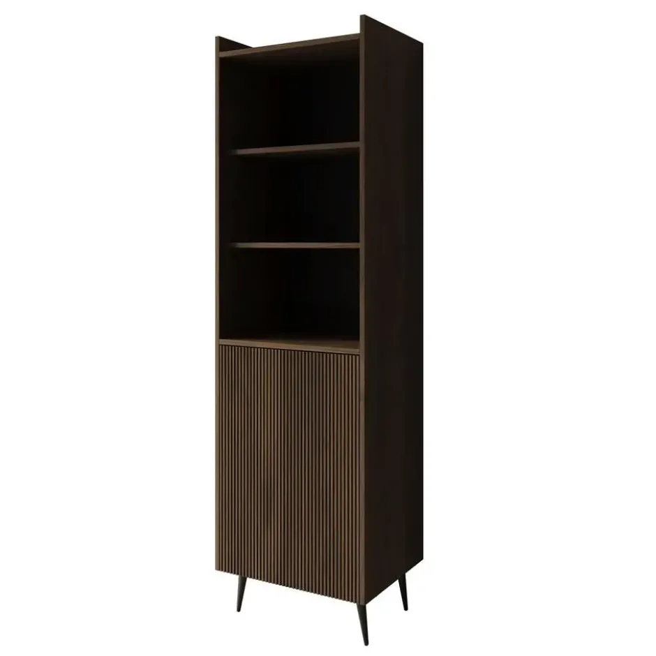 Meubella - Asty - Boekenkast - Donker eiken - 52x41x180 cm