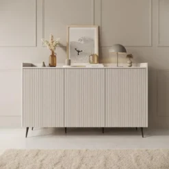 Meubella - Asty - Dressoir - Beige - 150x41x92 cm