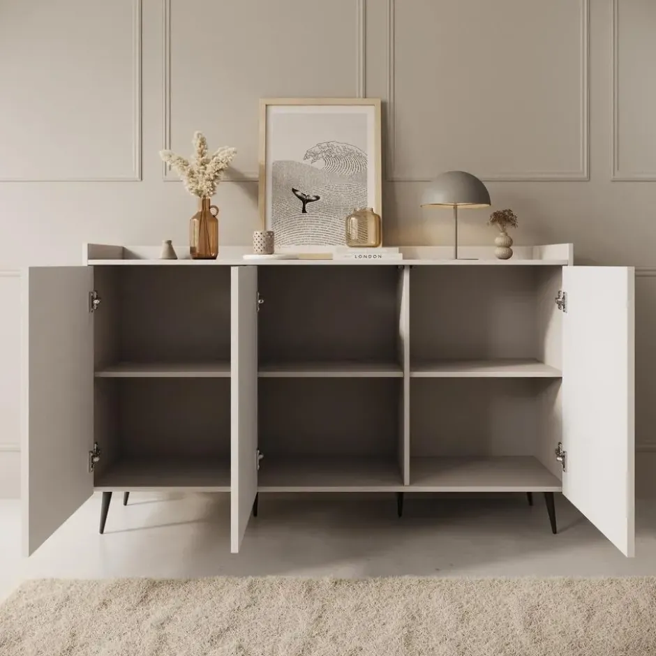 Meubella - Asty - Dressoir - Beige - 150x41x92 cm