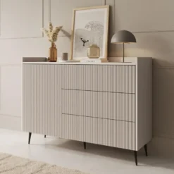 Meubella - Asty - Dressoir - Beige - 126x41x92 cm