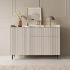 Meubella - Asty - Dressoir - Beige - 126x41x92 cm