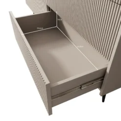 Meubella - Asty - Ladekast met 6 lades - Donker eiken - 150x41x92 cm