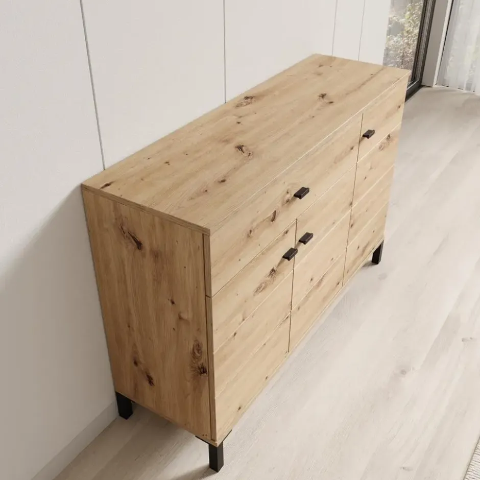 Meubella - Avellio - Dressoir - Eikenpatroon - 116x35x78 cm