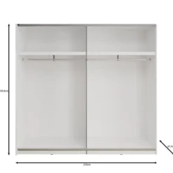 Meubella - Basmira - Kledingkast - Schuifdeuren - Eiken - 220x62x205 cm