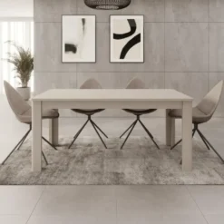 Meubella - Bijou - Eetkamertafel - Beige - 160x90x73 cm